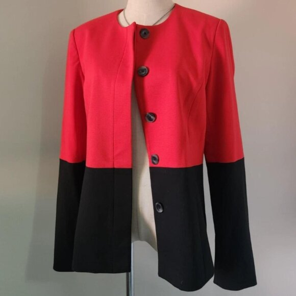 Vintage SPIEGEL Red & Black Colorblock Suit Jacket. Size 10. - Picture 5 of 8